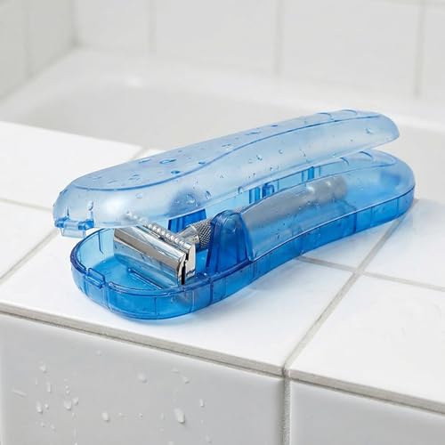 Beavorty 2-Pack Travel Safety Razor Cases - Portable Plastic Shaving Holder for Men