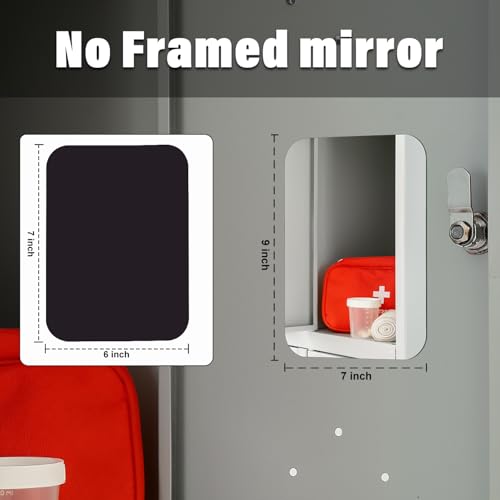 7x9 Magnetic Locker Mirror - Frameless Real Glass with HD Reflection