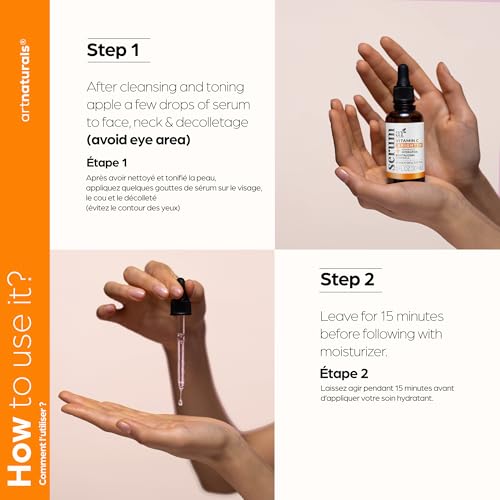 ArtNaturals Vitamin C Serum with Hyaluronic Acid, 1 oz - Anti-Aging & Brightening