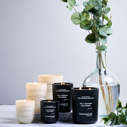 M&SENSE Natural Soy Candle - Vanilla Sandalwood - 5.3 oz Relaxing Aromatherapy Candle