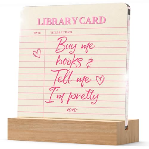 Acrylic Desk Decor Plaque with Stand for Book Lovers - 4x4 Inches