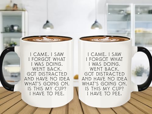 Funny 12oz Ceramic Coffee Mug - I Came I Saw I Forgot Gift