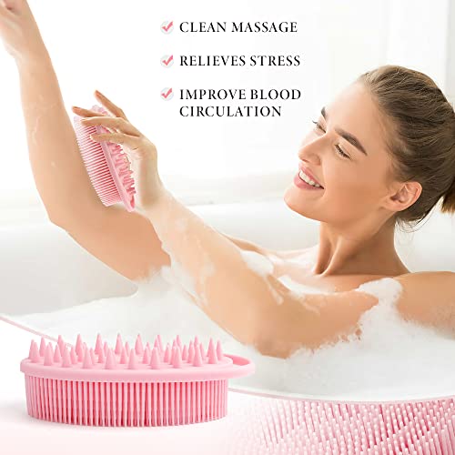 Silicone Body Scrubber 2-Pack - Exfoliating Shower Brush & Scalp Massager