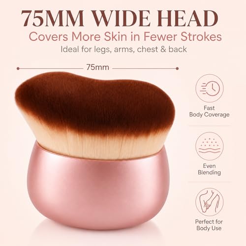 Wide Kabuki Body Makeup Brush for Self Tanner & Bronzer