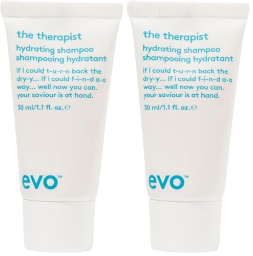 EVO The Therapist Hydrating Shampoo 2-Pack 1.01 Fl Oz for Dry, Color-Treated Hair