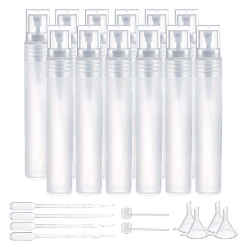 BENECREAT 12PCS 20ml Mini Plastic Spritzer Bottle Frosted Fine Mist