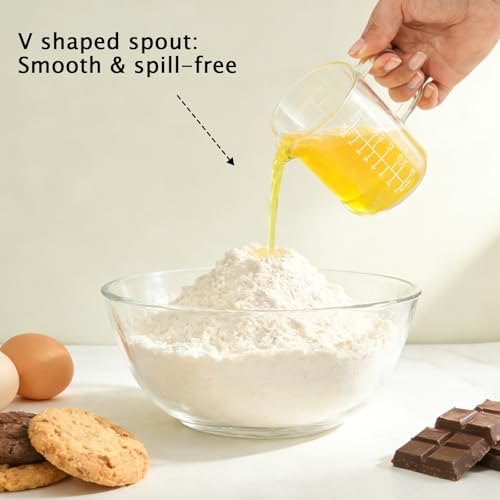 8oz High Borosilicate Glass Measuring Cup with Spout & Handle