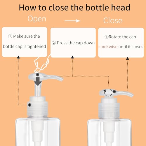 Jansburg 150ml Refillable Pump Bottle Dispenser - 2 Pack, Leakproof Clear Lotion Pump for Essential Oils, Soaps & Shampoos