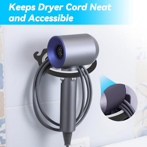 Wall-Mounted Hair Dryer Holder - Aluminum Hair Dryer Rack