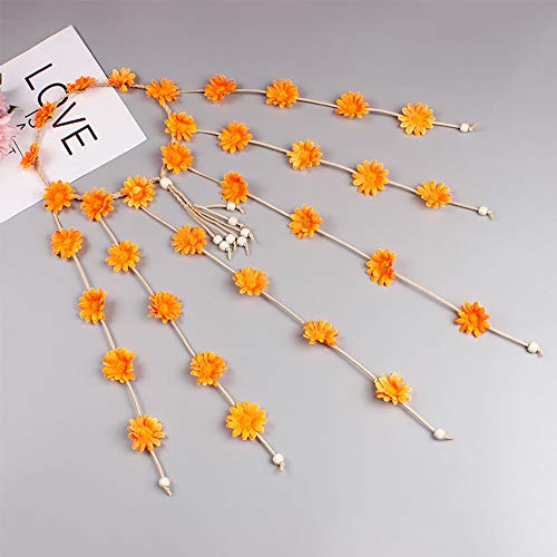 Orange Sunflower Halloween Headband - Boho Daisy Floral Hair Accessory for Women