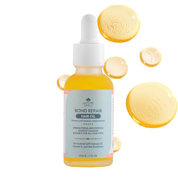 Nature Spell Bond Repair Hair Oil for Dry Damaged Hair - Vegan, 1 fl oz