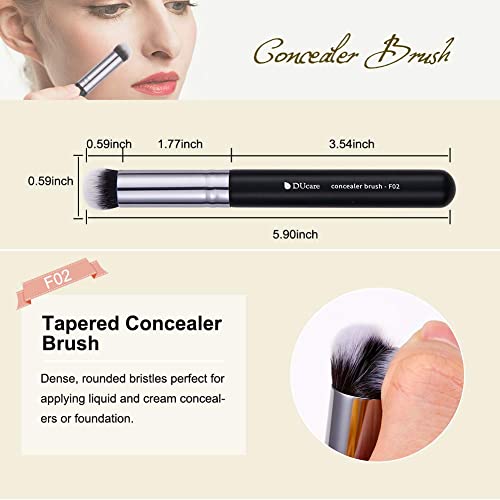 DUcare 4-Piece Flat Top Kabuki Makeup Brush Set for Foundation & Concealer