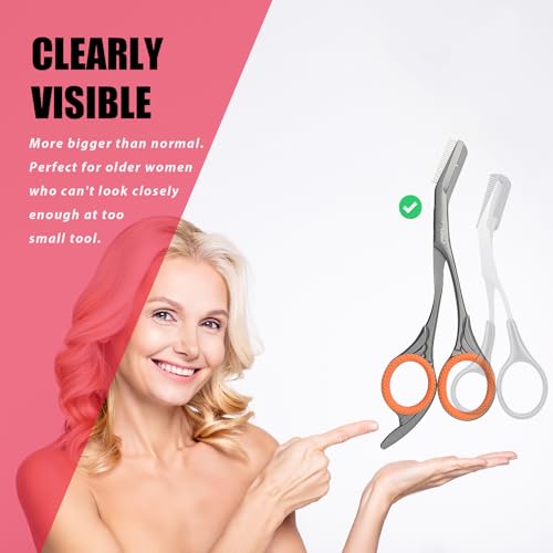 Eyebrow Trimming Scissors with Comb - Ergonomic Steel Design