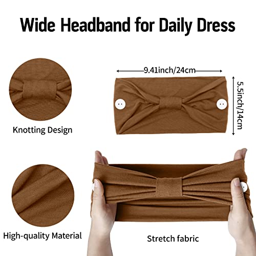 Huachi Headbands with Mask Buttons - No Slip Elastic Ear Protection Women Men, Pack of 4