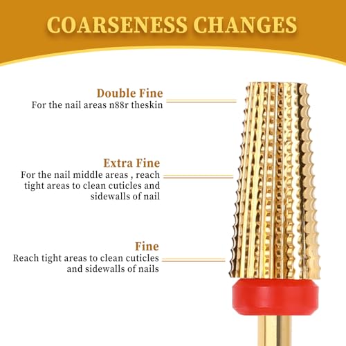5-in-1 Tungsten Nail Drill Bits for Acrylic & Gel Nails