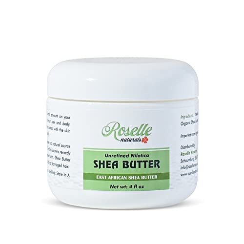 Nilotica Shea Butter 4 oz - Organic Unrefined Creamy Moisturizer for Skin, Face, Hair