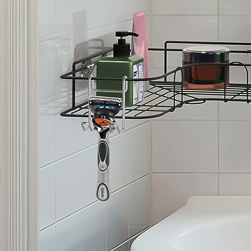 Stainless Steel Shower Caddy Hooks - Wall Mounted Organizer, 4 Pack