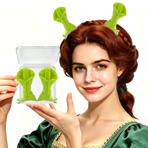 Green Ogre Ears Hair Clips - 2Pcs Monster Costume Accessories