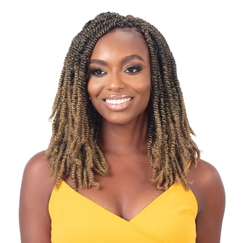 Pre-Fluffed Crochet Braids 16 Inch Poppin Twist for Natural Hair, 1B