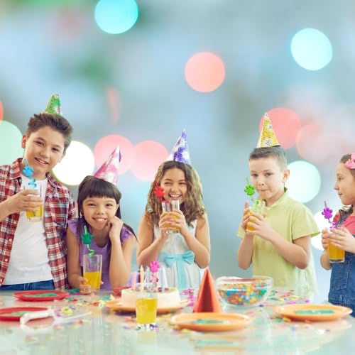 Paw Print Drinking Straws - 24 Pack for Pet Birthday Parties