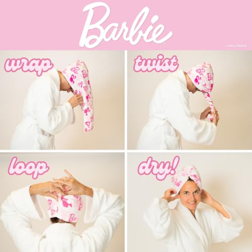 Barbie Microfiber Hair Towel Wraps - 2 Pack, Fast-Drying & Soft