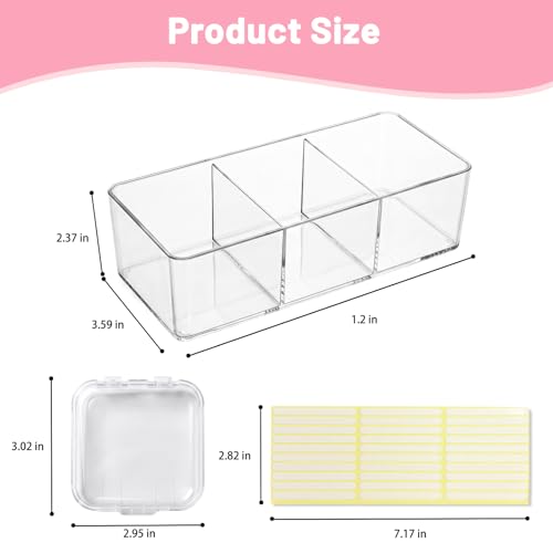 12Pcs Clear Press On Nail Organizer with Large Storage Box & Dual Sided Tape - TIOWJABK Variant