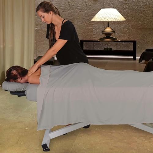 Shreem Linen Light Grey Microfiber Massage Sheet Set - 3-Piece