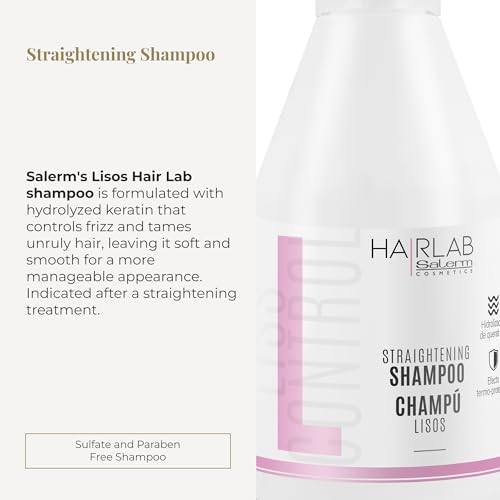Salerm Lisos Hair Lab Keratin Shampoo - Sulfate-Free Frizz Control (300ml)