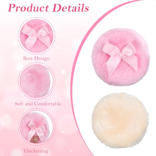 Fluffy Body Powder Pad Set - 4 Reusable Makeup Puffs in 4 Colors
