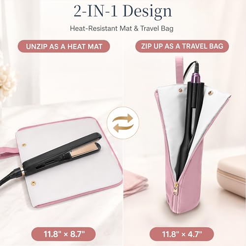 Ctrlopt 2-in-1 Travel Bag with Heat Resistant Mat for Hair Tools
