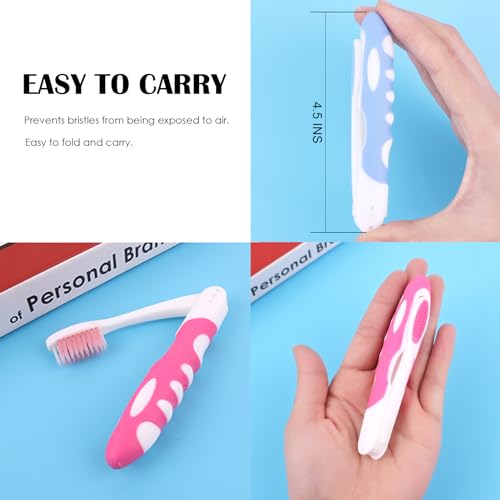 EasyHonor 12-Pack Travel Charcoal Toothbrushes – Foldable, Medium Soft Bristles, 11.4 cm (4.5 in) When Folded