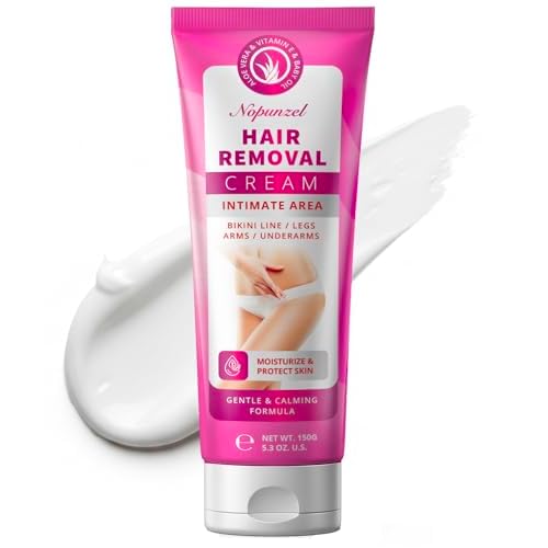 Hair Removal Cream for Women: Painless Depilatory Cream - Sensitive Hair Removal Cream for Body Legs Arms Underarm Bikini Intimate Areas with Aloe Vera and Vitamin E - Hair Remover for Women - 5.3 oz