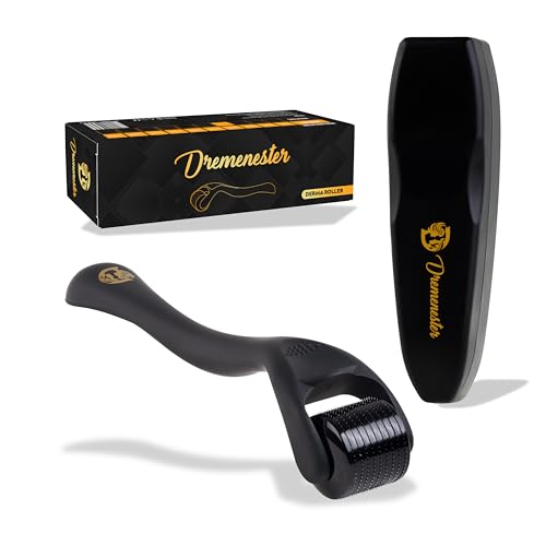 Dremenester Jetblack 5 Derma Roller for Body Hair & Skin, Titanium Microneedling Tool