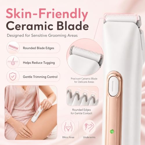 Voivey 2-in-1 Electric Bikini Trimmer & Facial Hair Remover, Waterproof
