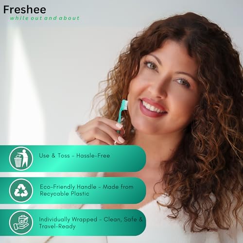 Freshee Light Mint Bead Disposable Travel Toothbrush - 5 in 1