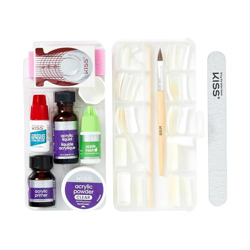 Kiss Complete Salon Acrylic Nail Kit with 64 Tips & Glue