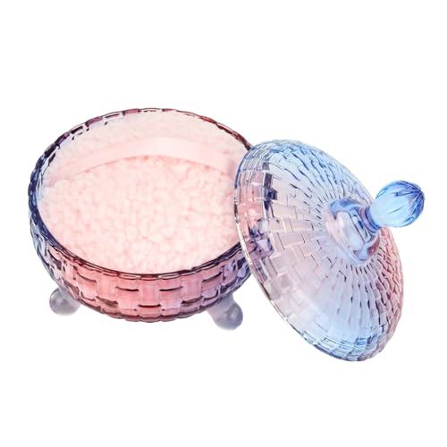 Large Glass Body Powder Container with 5.9-inch Soft Velour Powder Puff