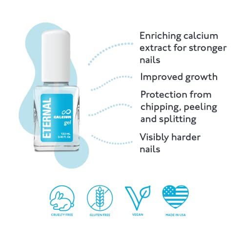 Eternal Calcium Nail Builder Gel - 13.5mL Clear Nail Strengthener & Fast Drying Treatment
