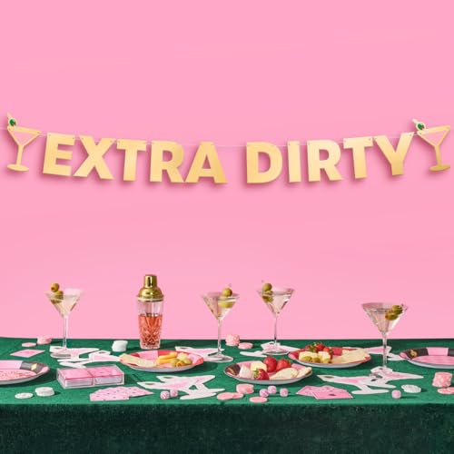 Gold Foil Extra Dirty Martini Banner - 5ft Bachelorette Party Decor