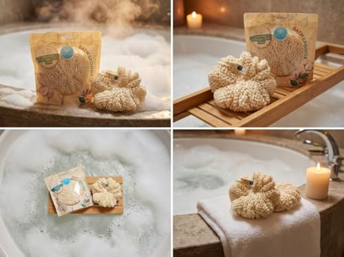 Organic Cotton Bath Sponge - Ultra Soft & Eco-Friendly Exfoliator