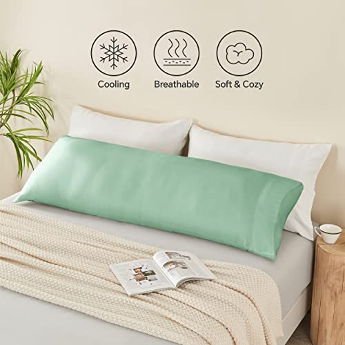 Cooling Body Pillowcase - Silky Soft Rayon from Bamboo, Mint Green, 20"x54"