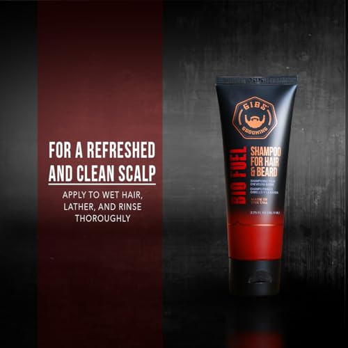 GIBS Bio Fuel Shampoo for Hair & Beard - Moisturizing Travel Size 3.25oz