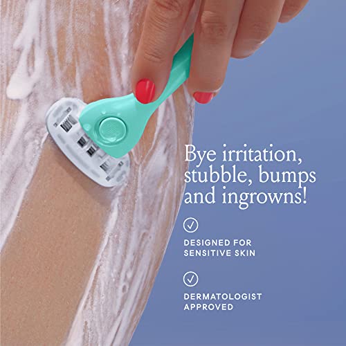 Billie Razors for Women, Minty - 1 Handle, 4 Refills & Magnetic Holder