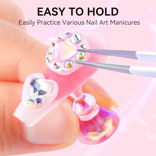 Makartt Aurora Clear Pink Magnetic Nail Stand Kit for Press-On Nail Art