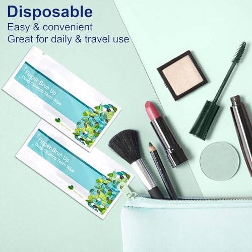 EZGO Teeth Cleaning Finger Wipes - 100 Individually Wrapped Mint Wipes