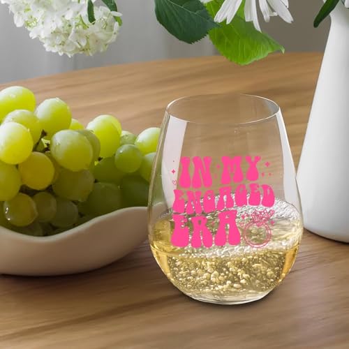 Engaged Era Stemless Wine Glass - 15oz Bridal Gift for Her