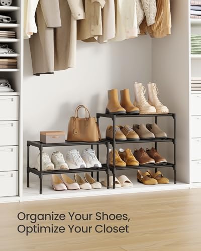 SONGMICS 2-Tier Metal Shoe Rack - Compact Storage Organizer for Small Spaces