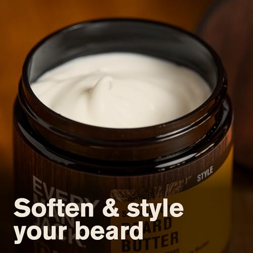 Every Man Jack Beard & Scruff Softening Butter- Subtle Sandalwood Fragrance - Hydrates & Styles Dry, Unruly Beards While Relieving Itch - Made with Shea Butter & Coconut Oil - 4-ounce (2 Pack)
