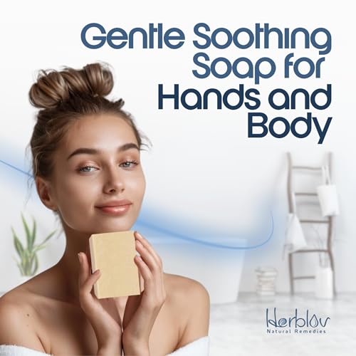 Herblov Eczema Soap Bar for Face & Body with Oatmeal Goat Milk – Calming Anti-Itch Cleanser