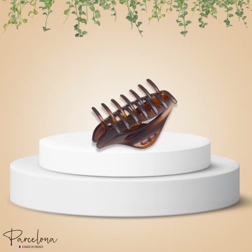 Parcelona French Tortoise Shell Hair Claw Clip - Medium Secure Hair Accessory